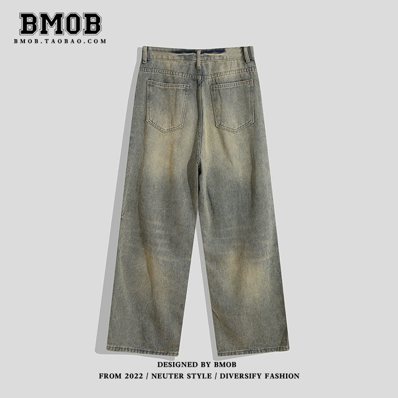 Trendy Bmob Scrape Fried Street Distressed Hip Hop Jeans