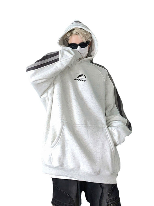 Hip Hop Ins Stitching Printing Coat Hooded Sweater