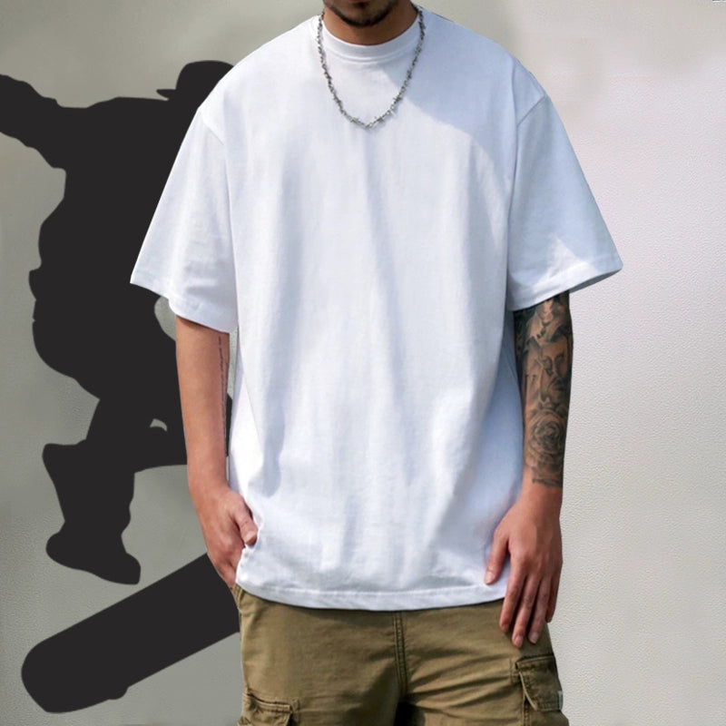 Fashion Brand Bboy Hip-Hop Solid Color Small Neckline Short-Sleeved Summer Clothes