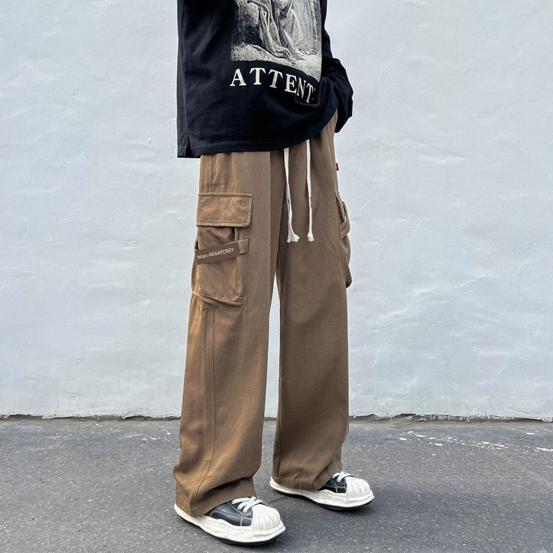 American Pure Cotton Functional Handsome Pocket Hiphop Pants